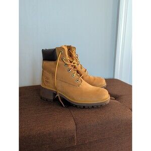 ​Timberland Glancy 6" Heeled Boots Wheat Nubuck Size 7 Wide Leather Comfort Boot